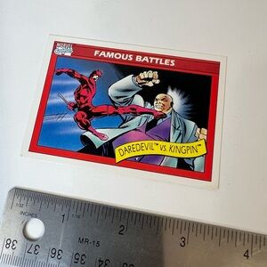 1990 Marvel Comics Famous Battles Daredevil vs Kingpin #95 Trading Card
